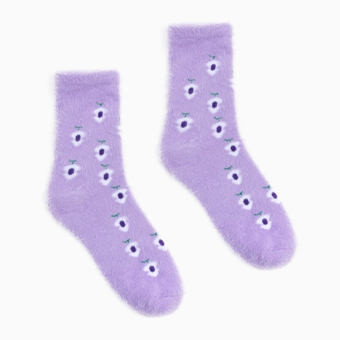 Носки женские махровые MINAKU &laquo;Цветочки&raquo;, размер 36-39 (23-25 см)