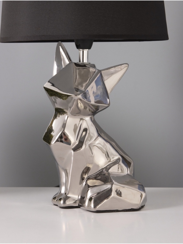 Настольная лампа "Лис" 1х15Вт Е14 серебро 23х23х43см
