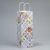 Пакет подарочный под бутылку, упаковка, &laquo;Праздничный&raquo;, белый крафт, 13 х 36 х 10 см