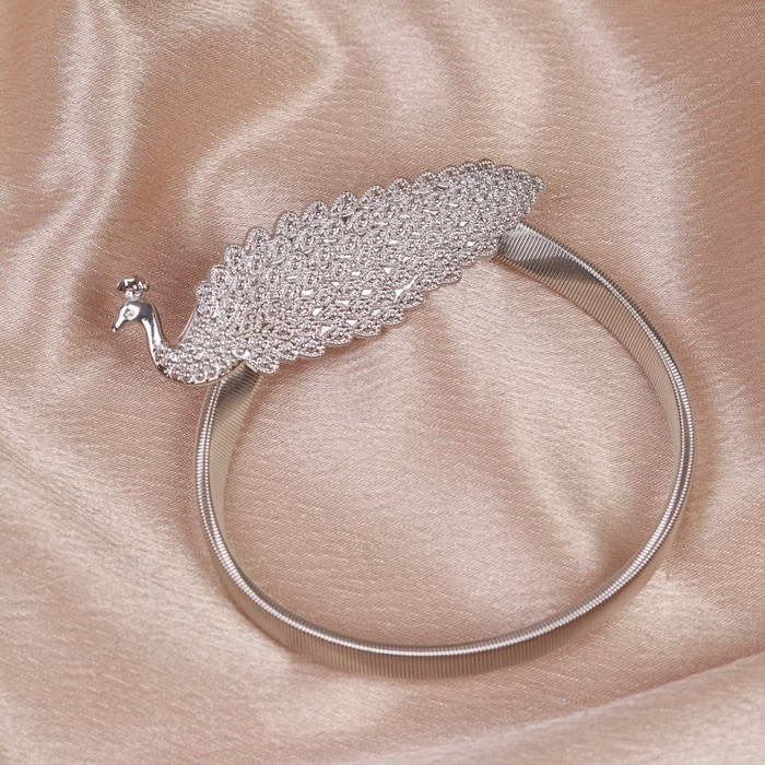 Подхват для штор &laquo;Павлин&raquo;, 9 &times; 2,8 см, 32 см, цвет серебряный