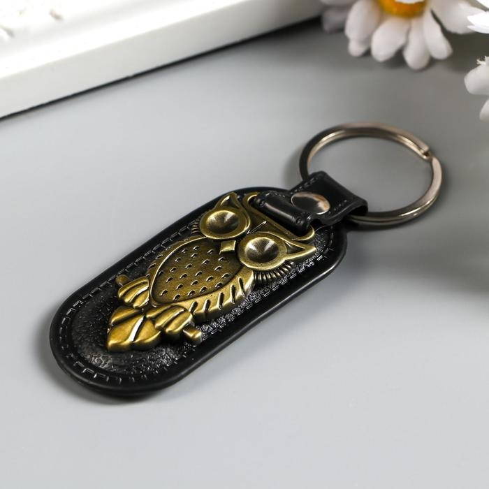 Брелок, кожзам, металл Брелок, кожзам, металл "Филин" 7,5х3,2 см