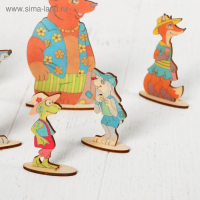 Кукольный театр сказки на столе &laquo;Теремок&raquo;, высота фигурок: 4-12 см, толщина: 3 мм