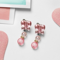 Клипсы детские &laquo;Выбражулька&raquo; бабочка с бусинами, цвет МИКС