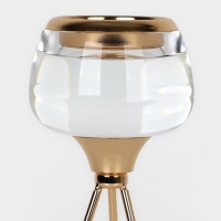 Подсвечник металл, стекло на 1 свечу &laquo;Изысканность&raquo; цвет золото 9.5 х 9.5 х 22.5 см