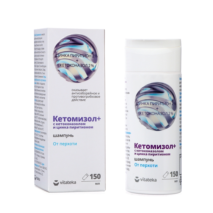 Шампунь от перхоти Кетомизол + цинк Шампунь от перхоти Кетомизол + цинк "Витатека", 150 мл