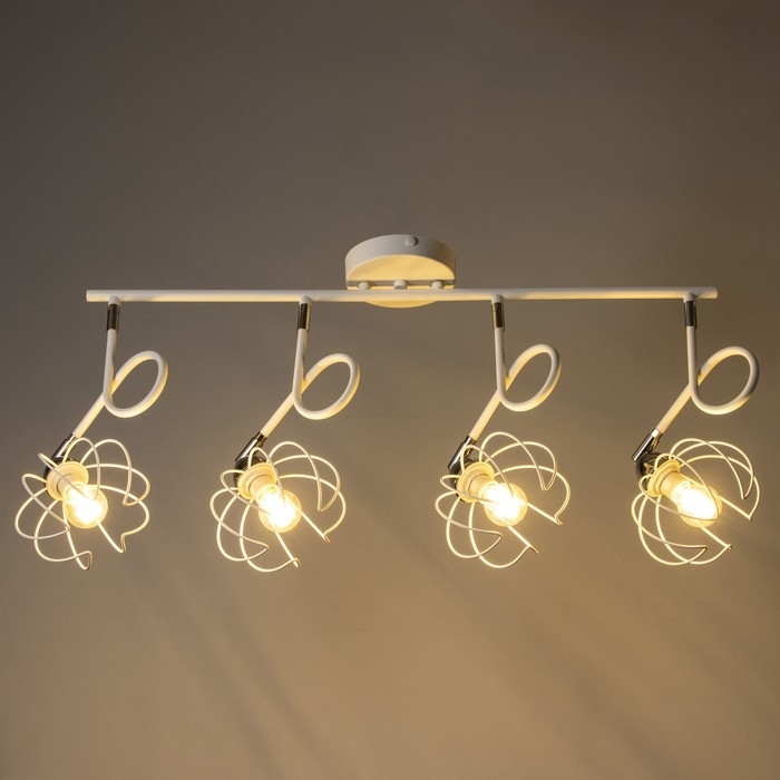 Люстра "Скелет" 4х60Вт Цоколь: Е14 Цвет: Белый айсберг, Хром