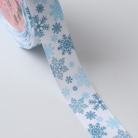 Новый год! Лента репсовая «Объёмные снежинки», 25 мм, 23 ± 1 м, цвет белый №1001 Новый год! Лента репсовая «Объёмные снежинки», 25 мм, 23 ± 1 м, цвет белый №1001