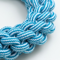 Игрушка канатная "Кольцо", 250 г, до 20 см, голубая/белая Игрушка канатная "Кольцо", 250 г, до 20 см, голубая/белая