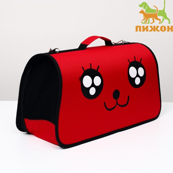 Сумка - переноска для животных Сумка - переноска для животных "Весёлый жук", красная, размер L, 53 х 21 х 29 см