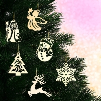 Ёлочные игрушки новогодние в деревянной коробке &laquo;Новый год: Ёлочные игрушки&raquo;