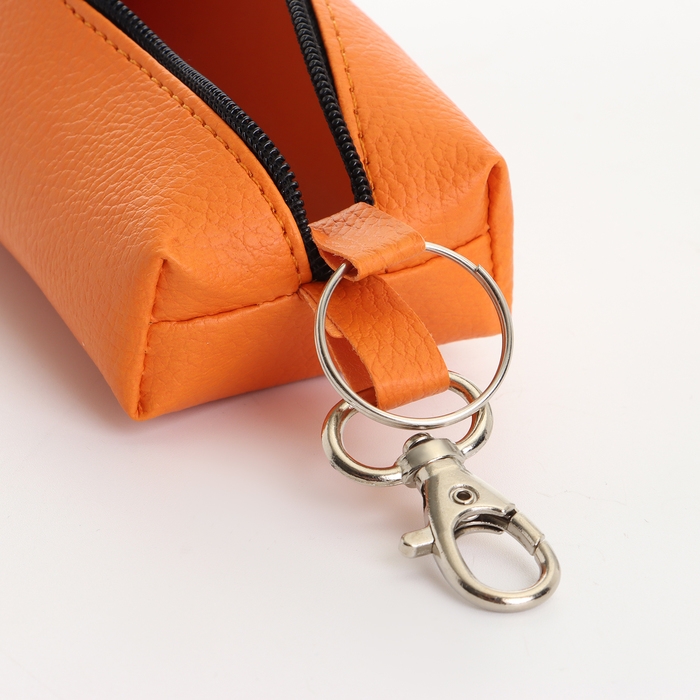 Ключница на молнии, длина 16 см, кольцо, карабин, цвет оранжевый Ключница на молнии, длина 16 см, кольцо, карабин, цвет оранжевый