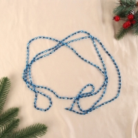 Бусы на ёлку 2 м d-3 мм "Овалы грани" синий