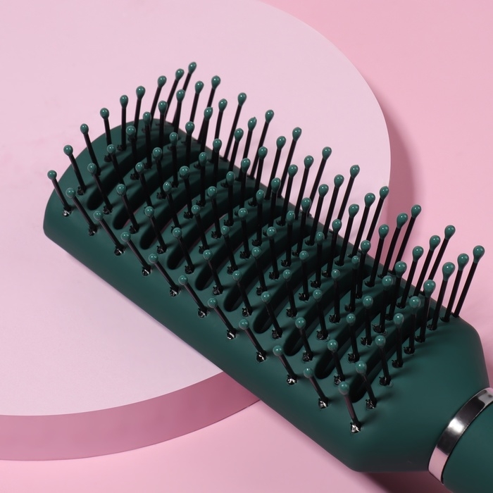 Расчёска массажная, вентилируемая, 5,5 &times; 23 см, цвет зелёный