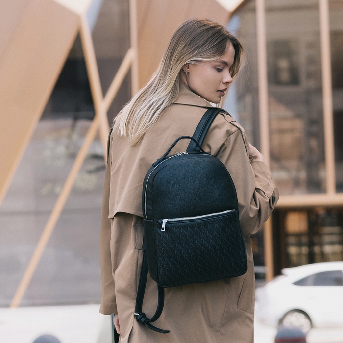 Рюкзак женский городской, TEXTURA, цвет чёрный