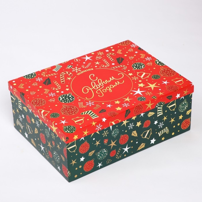 Набор коробок подарочных 15 в 1 &laquo;С Новым годом&raquo;, 12 х 7 х 4 см - 46,6 х 35,2 х 17.5 см, Новый год