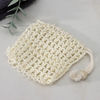 Мочалка-мешочек для вкладывания мыла Доляна, 10&times;10 см, бежевая