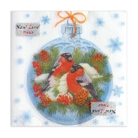 Новый год. Салфетки бумажные New Line Fresco &laquo;Зимние птички&raquo;, 33х33 см, 2 слоя 20 листов