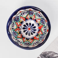 Пиала чайная Риштанская керамика "Цветы" большая, 11 см, микс Пиала чайная Риштанская керамика "Цветы" большая, 11 см, микс