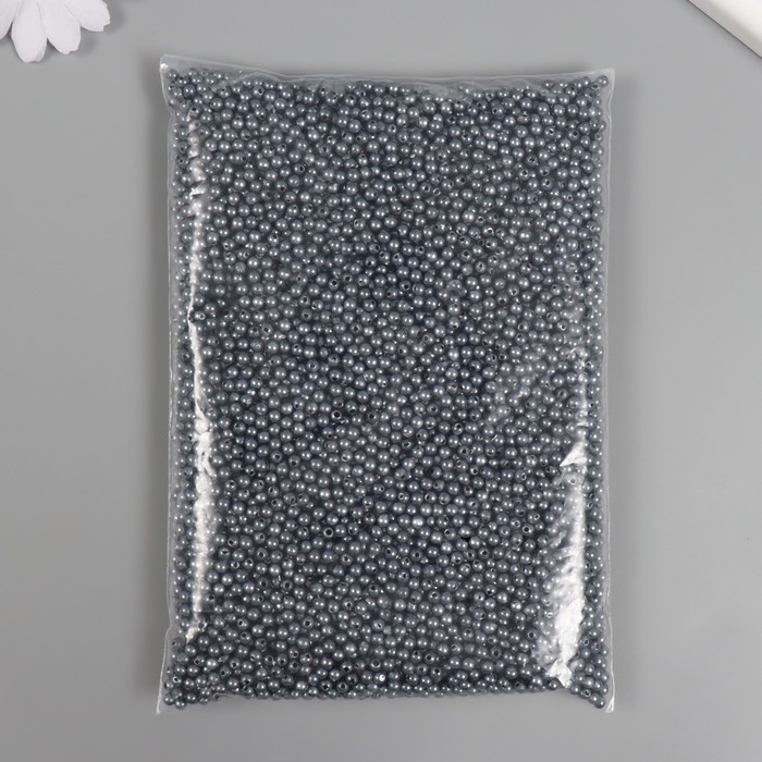 Набор бусин Набор бусин "Жемчуг" d 4 мм, 250 гр,серый