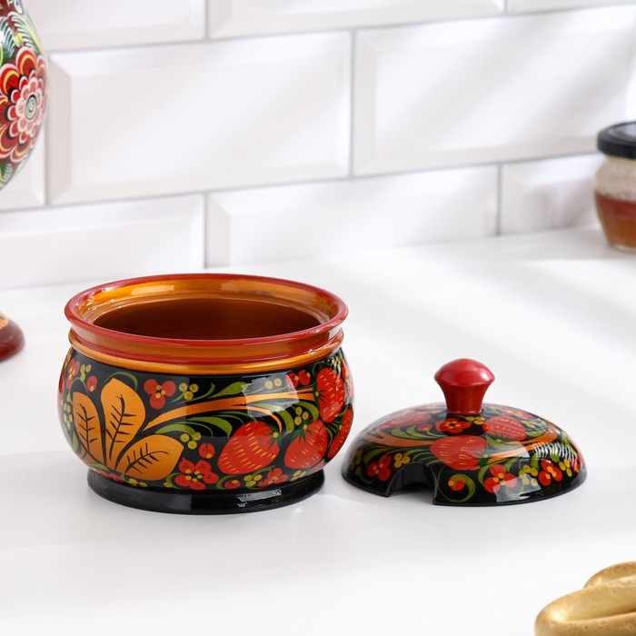 Сахарница «Ягодка», большая, 13×15 см, хохлома Сахарница «Ягодка», большая, 13×15 см, хохлома
