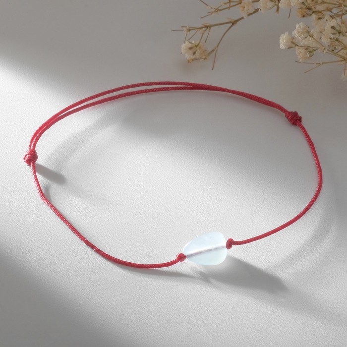 Браслет желаний &laquo;Аквамарин&raquo; на бордовой нити, длина регулируется