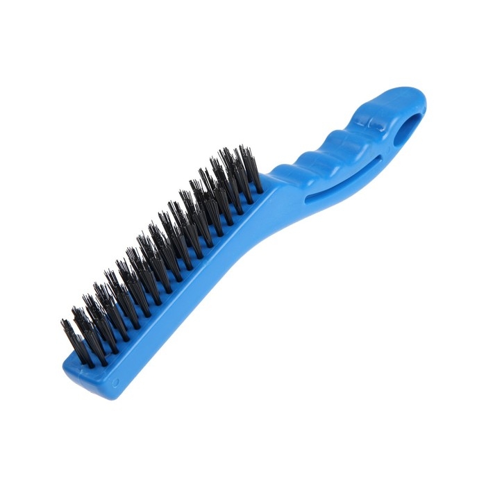 Щетка металлическая ручная ТУНДРА, закаленная проволока, пластиковая рукоятка, 4-рядная Щетка металлическая ручная ТУНДРА, закаленная проволока, пластиковая рукоятка, 4-рядная