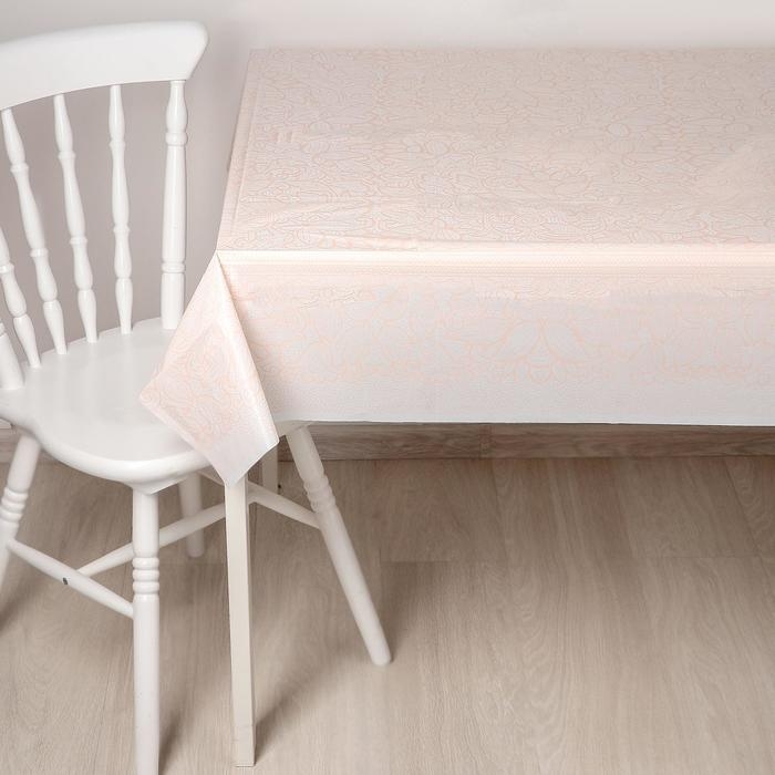 Скатерть без основы многоразовая «Ажур», 110×120 см, цвет бежевый Скатерть без основы многоразовая «Ажур», 110×120 см, цвет бежевый