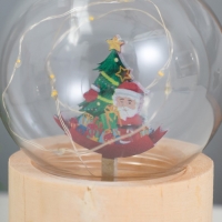 Ночник &laquo;Шар-дед мороз у елки&raquo; LED 3хAG10 шар 8см 6,5х6,5х11,5см