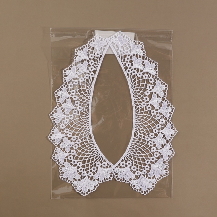 Воротник пришивной, гипюровый, 21 &times; 6,5 см, цвет белый