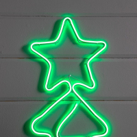 Неоновая фигура &laquo;Ёлочка&raquo;, 47 &times; 77 см, 480 LED, 220 В, свечение зелёное