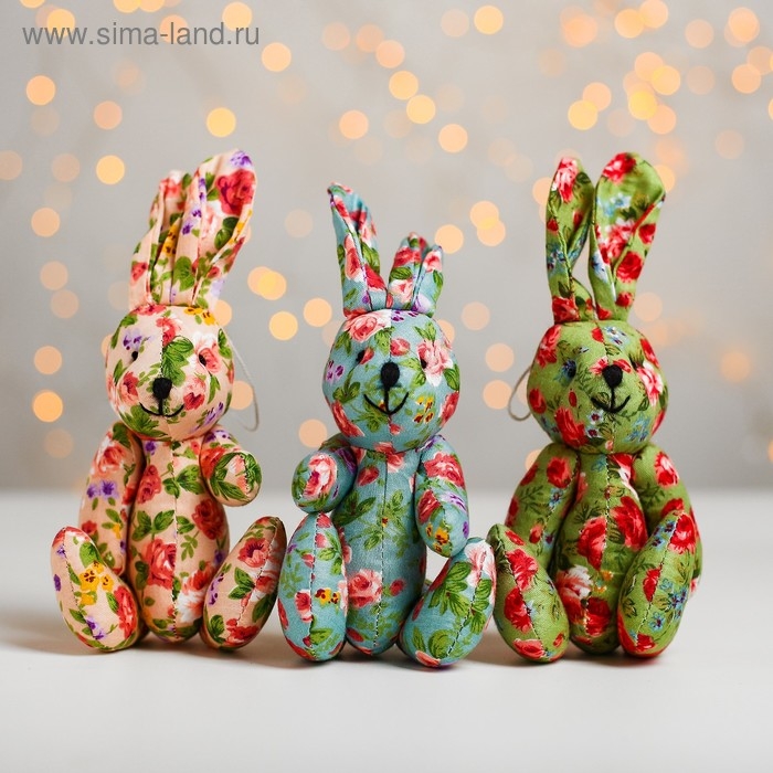 Подвеска &laquo;Зайка в цветочек&raquo;, цвета МИКС