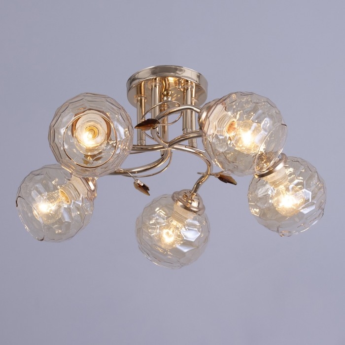 Люстра "Стела" 5х40Вт Е14 Золото 50х50х21см