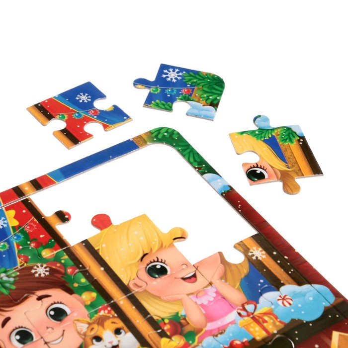 Пазлы 4 в 1 &laquo;Новогодние радости&raquo;, 9, 16, 25, 36 элементов