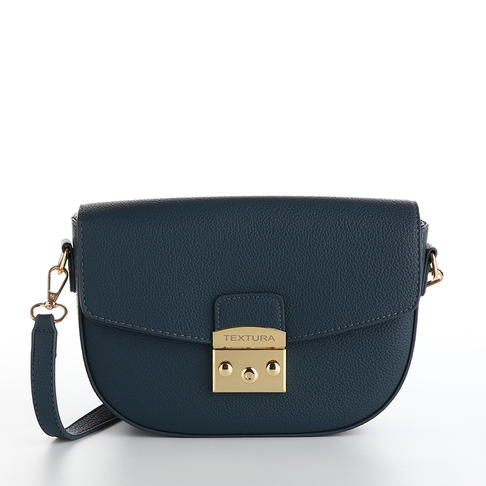 Сумка женская на клапане, TEXTURA, маленький размер, цвет синий Сумка женская на клапане, TEXTURA, маленький размер, цвет синий