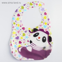 Нагрудник для кормления &laquo;Весёлая панда&raquo; непромокаемый на липучке, с карманом, мягкий
