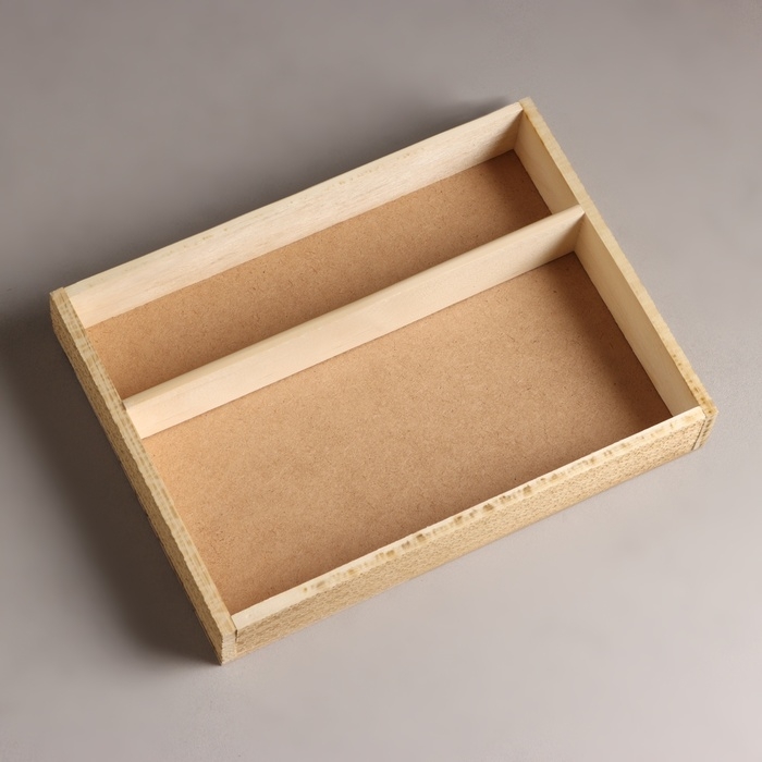 Кашпо деревянное, 27.5&times;20&times;4.5 см "Узоры", 2 отдела, гравировка