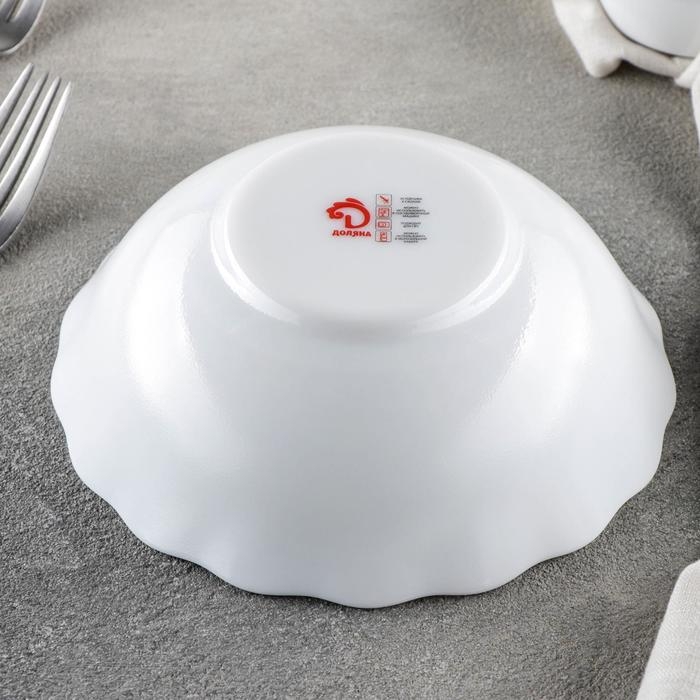 Салатник Доляна &laquo;Лист папоротника&raquo;, 430 мл, d=15,5 см, стеклокерамика