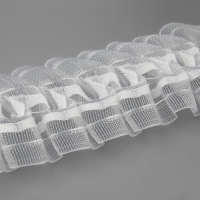 Шторная лента классическая, органза, 6 см, 50 ± 1 м, цвет прозрачный/белый Шторная лента классическая, органза, 6 см, 50 ± 1 м, цвет прозрачный/белый