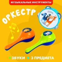Набор музыкальных инструментов &laquo;Зверята&raquo;, 3 предмета