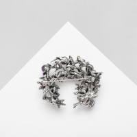 Брошь «Ветвь аметиста», цвет фиолетовый в чернёном серебре Брошь «Ветвь аметиста», цвет фиолетовый в чернёном серебре