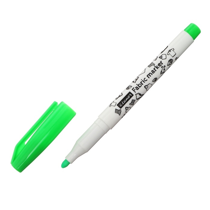 Набор маркеров для ткани 10 цветов, Luxor "Fabric", 1-2 мм, ПВХ, пулевидный, с европодвесом