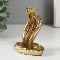 Подставка под благовония полистоун "Цветок в руке" 7х5,5х9 см Подставка под благовония полистоун "Цветок в руке" 7х5,5х9 см