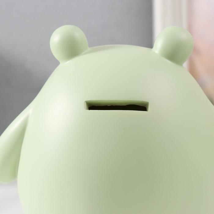 Копилка полистоун "Пухлый зеленый мишка" 16х11х16,5 см