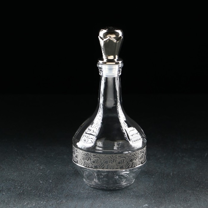 Набор питьевой Jungle, 7 предметов: графин 500 мл, стопка 6&times;50 мл, с гравировкой и напылением, цвет напыления серебряный