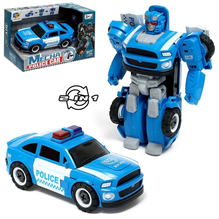 Конструктор винтовой &laquo;Полицейская&raquo;, 2 в 1 робот-машина