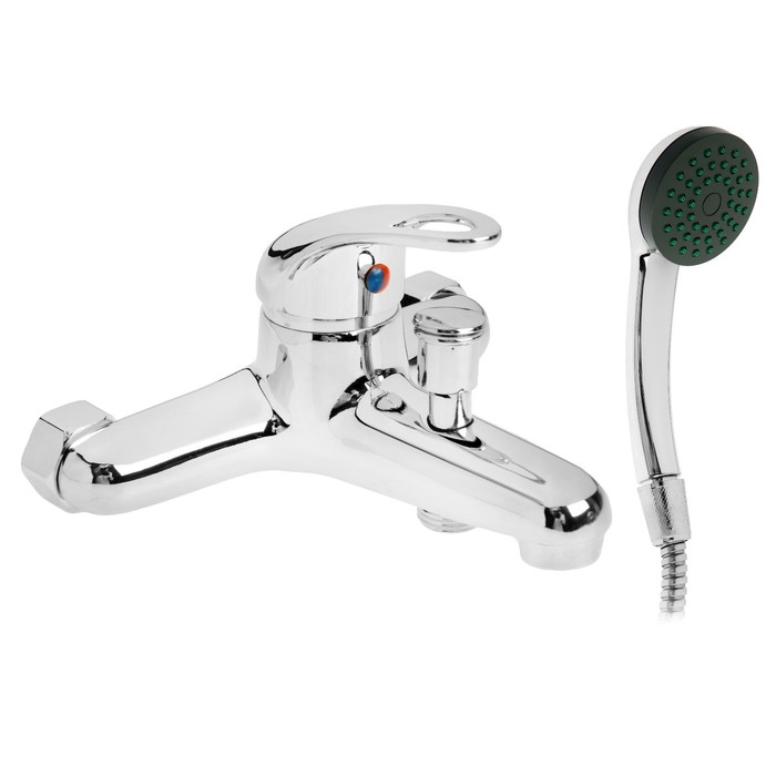 Смеситель для ванны ZEIN Z0153, картридж 35 мм, с душевым набором, хром Смеситель для ванны ZEIN Z0153, картридж 35 мм, с душевым набором, хром
