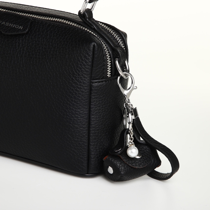 Сумка женская, 23*14*10, 2 отд на молнии, н/карман, регул ремень, черный Сумка женская, 23*14*10, 2 отд на молнии, н/карман, регул ремень, черный