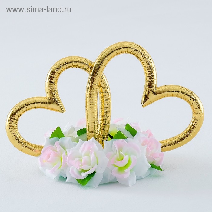 Сердца с цветами нежно-розовые. крепятся на ленты Сердца с цветами нежно-розовые. крепятся на ленты
