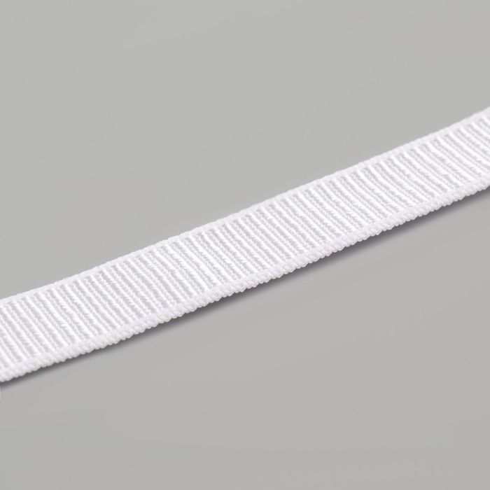 Резинка бельевая, в рубчик, 10 мм, 10 &plusmn; 1 м, цвет белый
