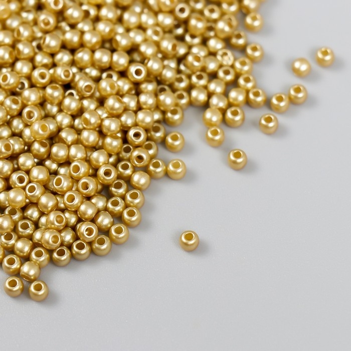 Набор бусин Набор бусин "Рукоделие" пластик, диаметр 3 мм, золотой